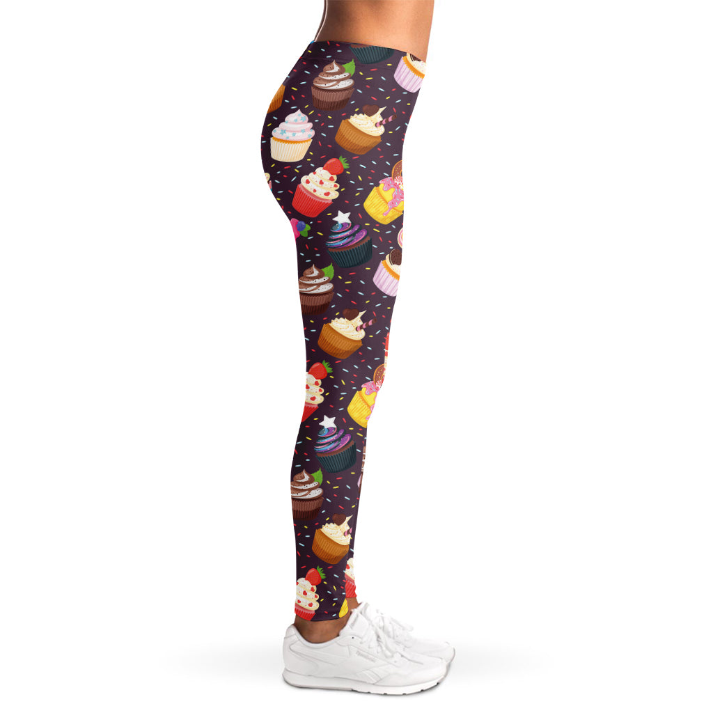 Cute Cupcake Pattern Print Women's Leggings