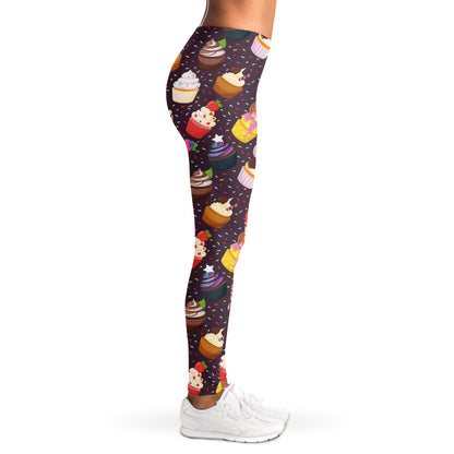 Cute Cupcake Pattern Print Women's Leggings
