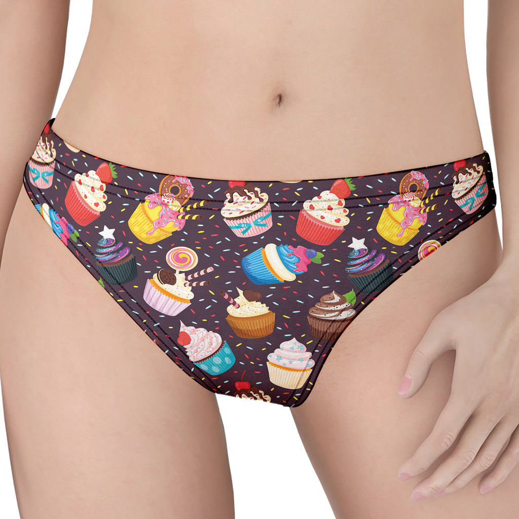 Cute Cupcake Pattern Print Women's Thong