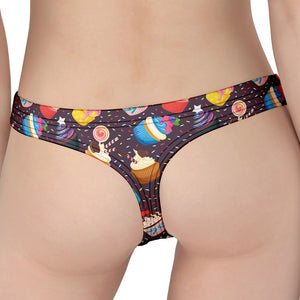 Cute Cupcake Pattern Print Women's Thong