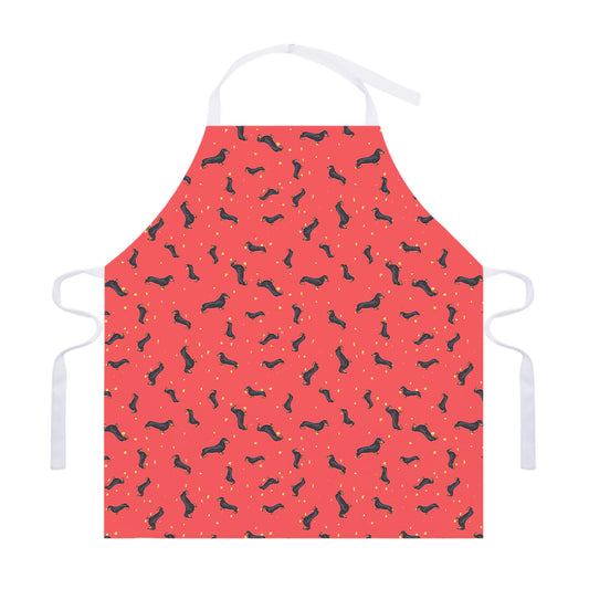 Cute Dachshund Pattern Print Adjustable Apron