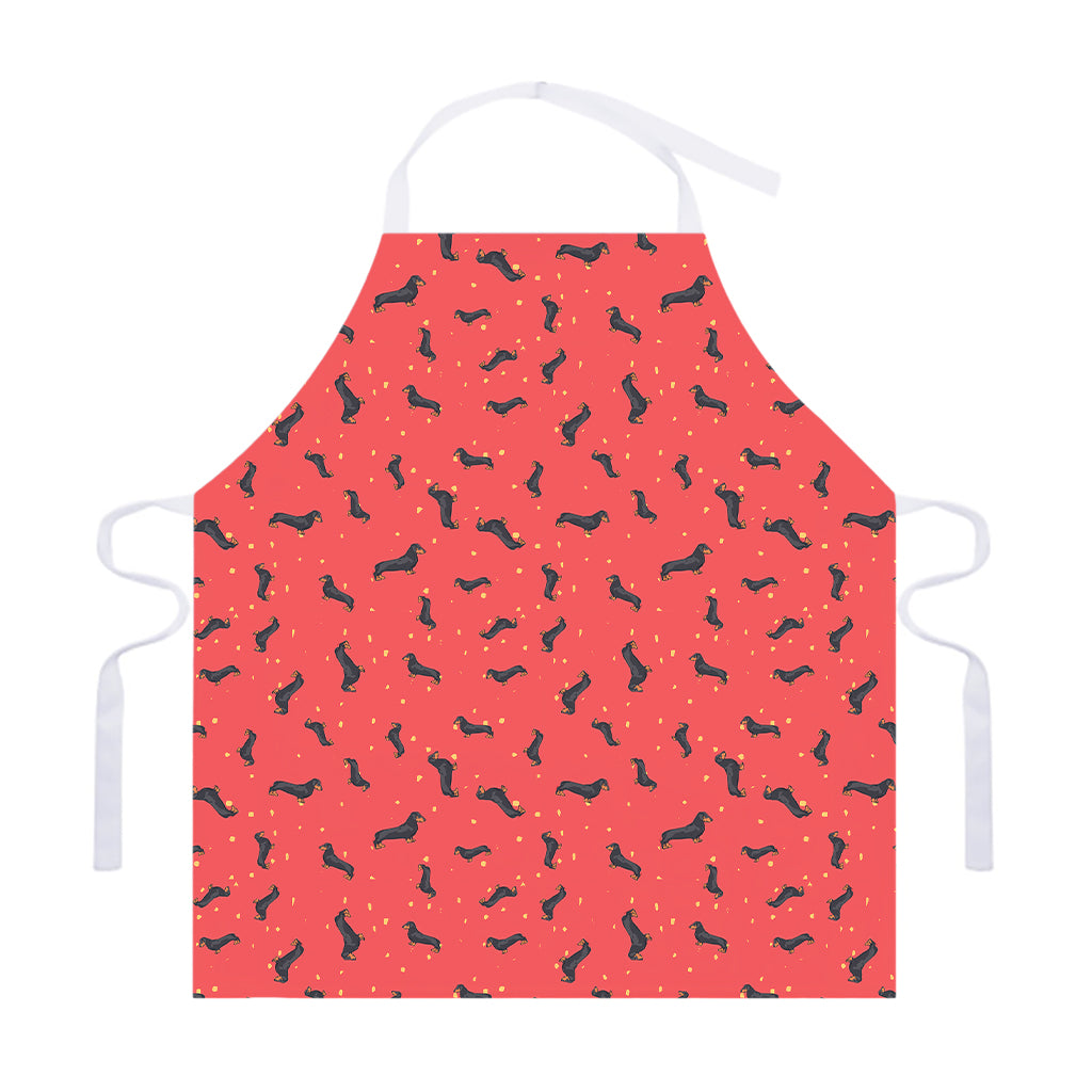 Cute Dachshund Pattern Print Adjustable Apron