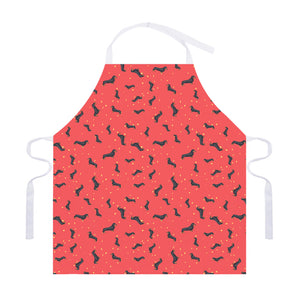 Cute Dachshund Pattern Print Adjustable Apron