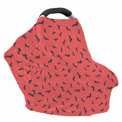 Cute Dachshund Pattern Print Baby Seat Cover