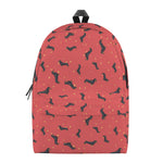 Cute Dachshund Pattern Print Backpack