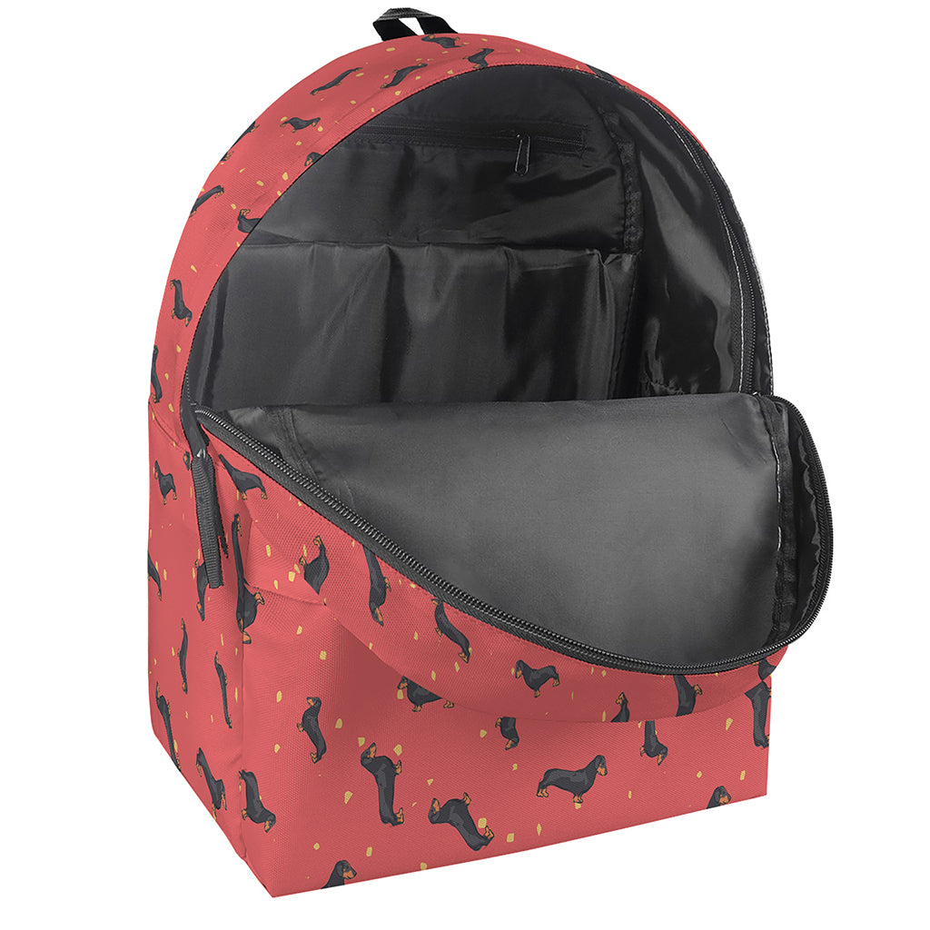 Cute Dachshund Pattern Print Backpack