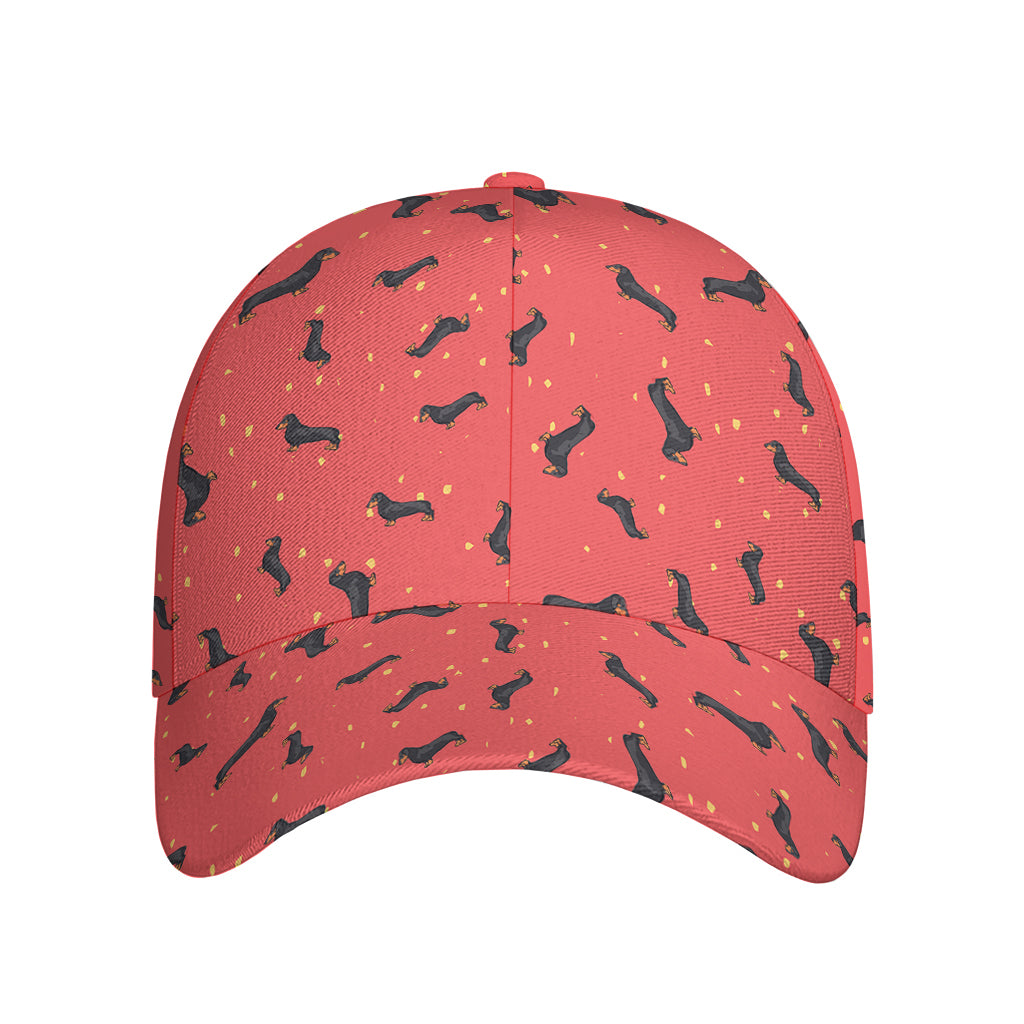 Cute Dachshund Pattern Print Baseball Cap