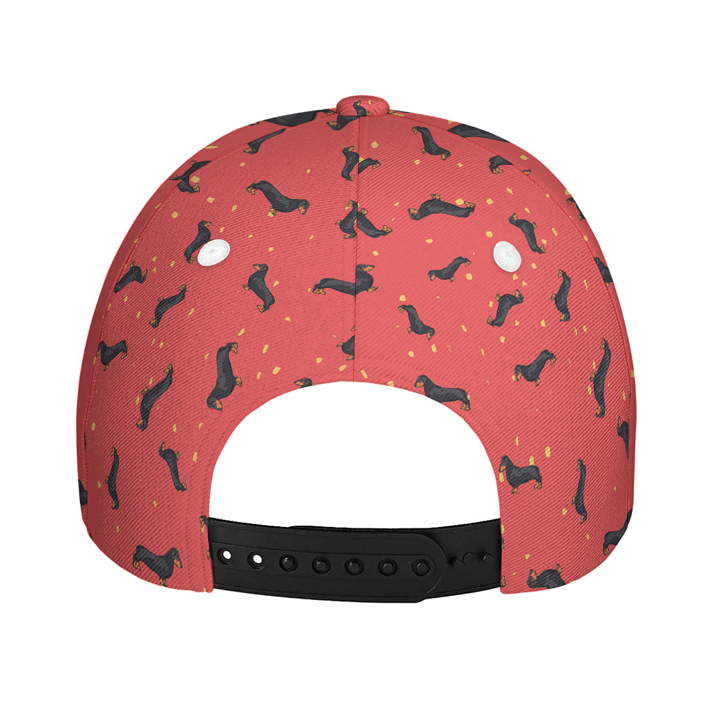 Cute Dachshund Pattern Print Baseball Cap