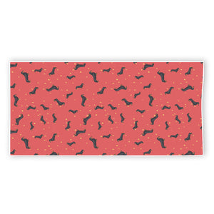 Cute Dachshund Pattern Print Beach Towel