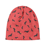 Cute Dachshund Pattern Print Beanie