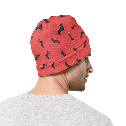 Cute Dachshund Pattern Print Beanie