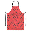 Cute Dachshund Pattern Print Bib Apron With Pocket
