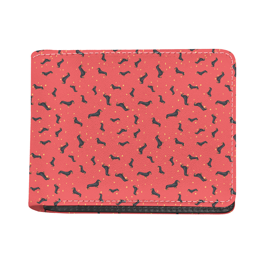 Cute Dachshund Pattern Print Bifold Wallet