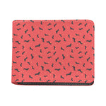 Cute Dachshund Pattern Print Bifold Wallet