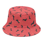 Cute Dachshund Pattern Print Bucket Hat