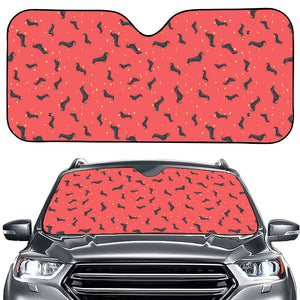 Cute Dachshund Pattern Print Car Windshield Sun Shade