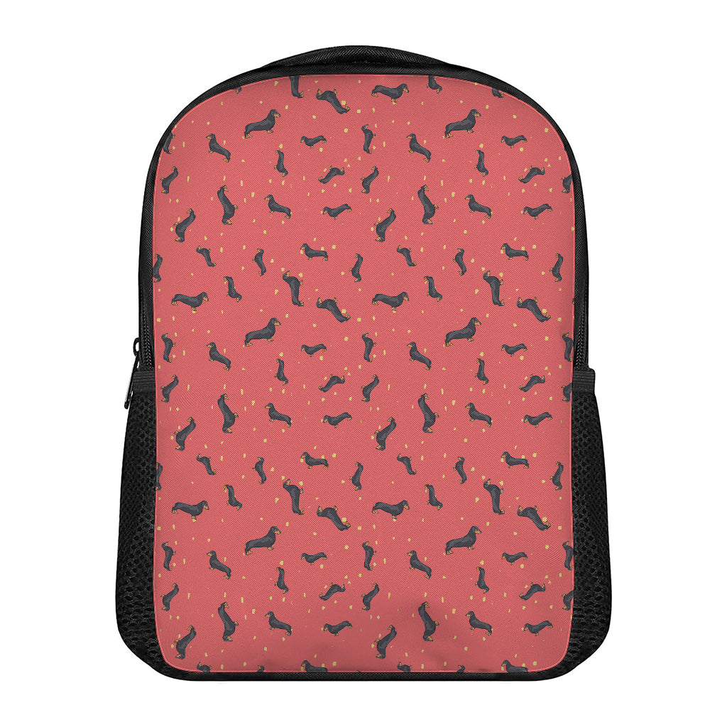 Cute Dachshund Pattern Print Casual Backpack