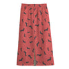 Cute Dachshund Pattern Print Cotton Front Slit Maxi Skirt