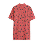 Cute Dachshund Pattern Print Cotton Hawaiian Shirt