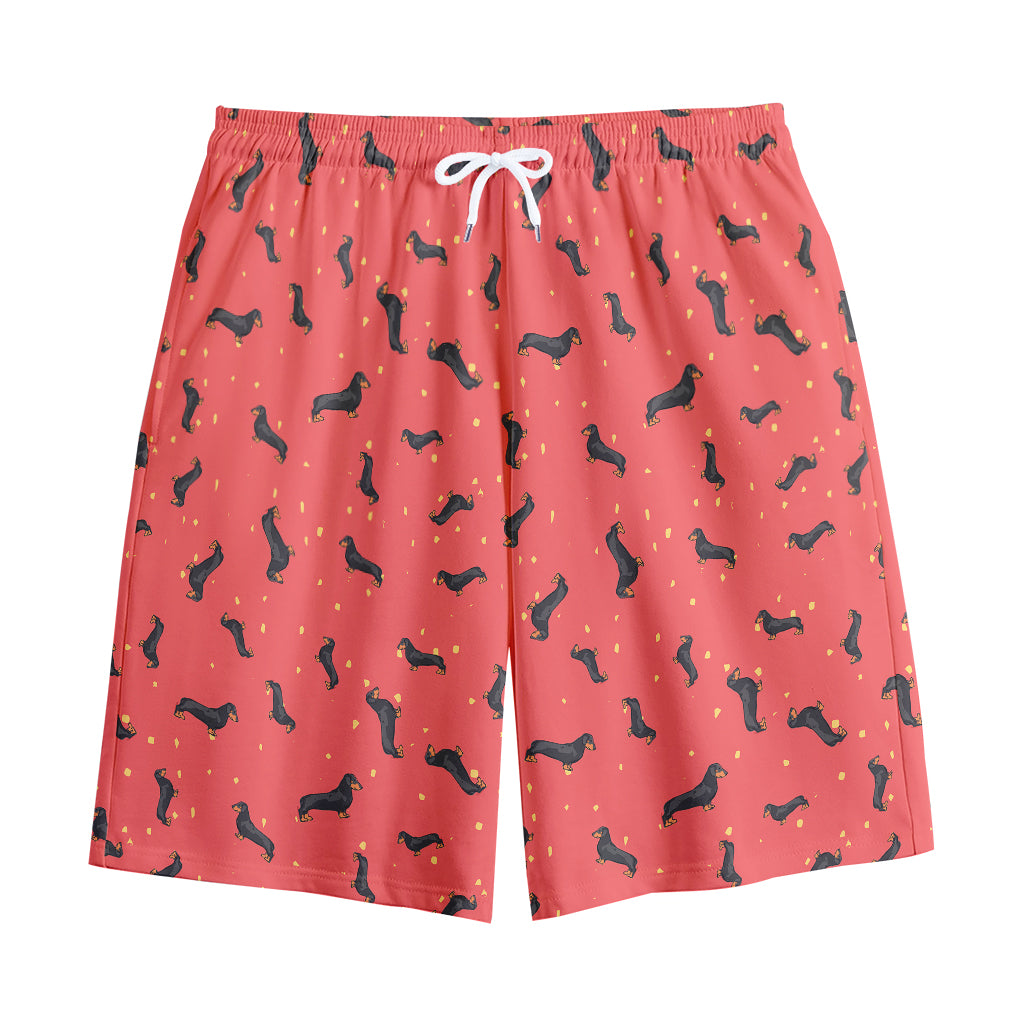 Cute Dachshund Pattern Print Cotton Shorts