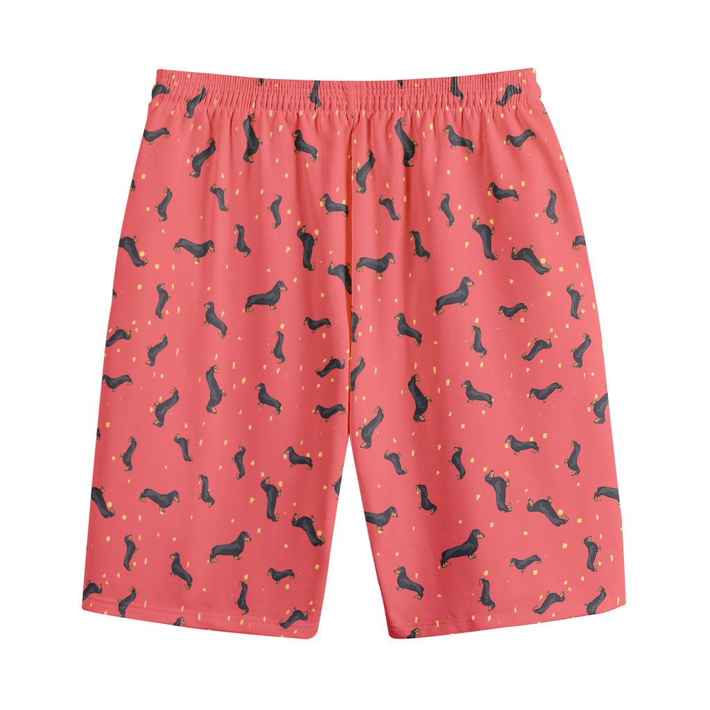 Cute Dachshund Pattern Print Cotton Shorts