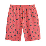 Cute Dachshund Pattern Print Cotton Shorts