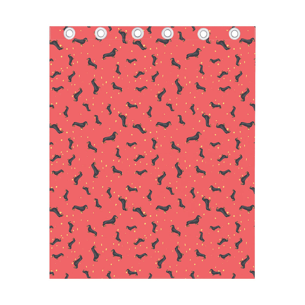 Cute Dachshund Pattern Print Curtain