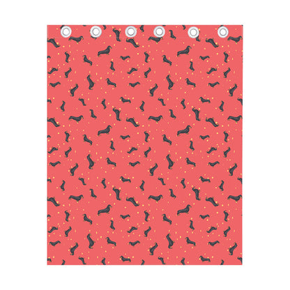Cute Dachshund Pattern Print Curtain