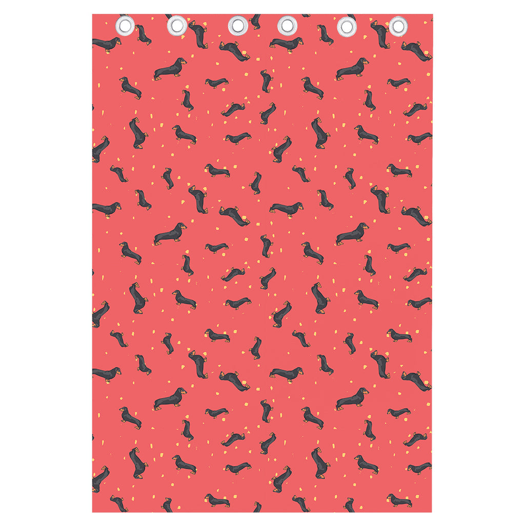 Cute Dachshund Pattern Print Curtain