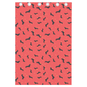 Cute Dachshund Pattern Print Curtain