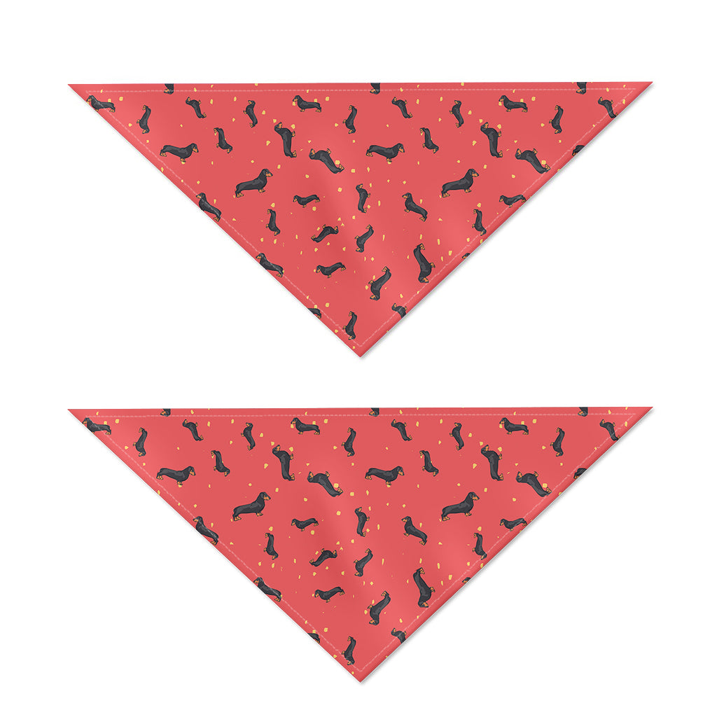 Cute Dachshund Pattern Print Dog Bandana