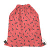 Cute Dachshund Pattern Print Drawstring Bag