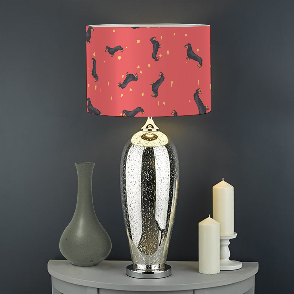 Cute Dachshund Pattern Print Drum Lamp Shade