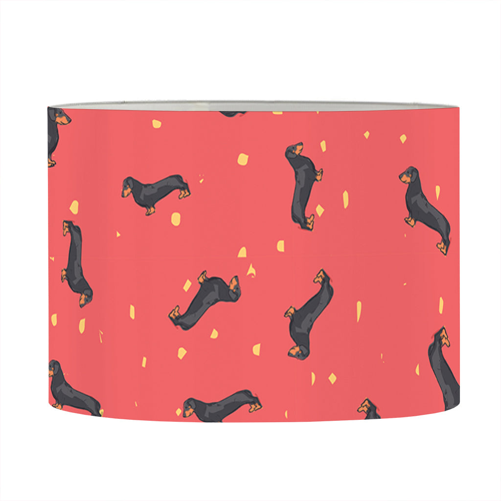 Cute Dachshund Pattern Print Drum Lamp Shade