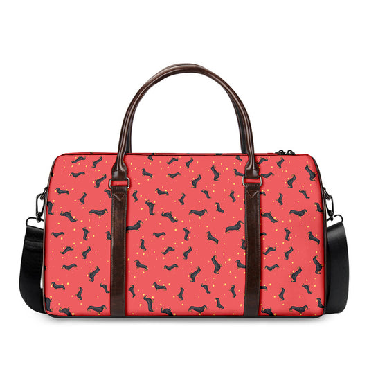 Cute Dachshund Pattern Print Duffle Bag