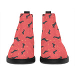 Cute Dachshund Pattern Print Flat Ankle Boots