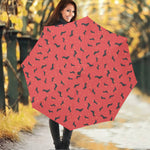 Cute Dachshund Pattern Print Foldable Umbrella