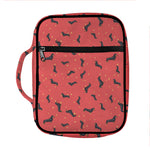 Cute Dachshund Pattern Print Front Pocket Bible Bag