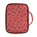 Cute Dachshund Pattern Print Front Pocket Bible Bag