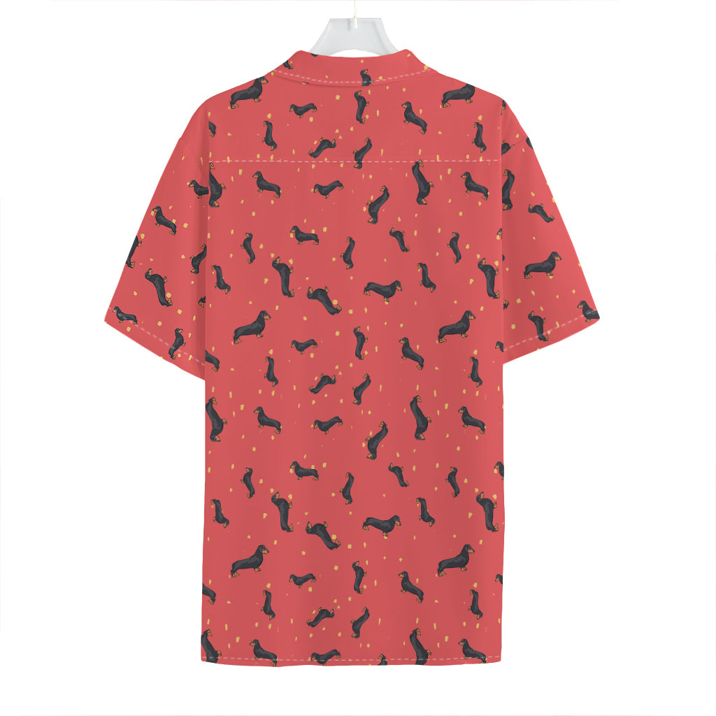 Cute Dachshund Pattern Print Hawaiian Shirt