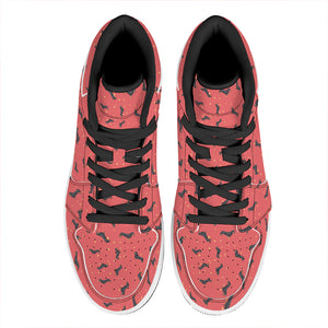 Cute Dachshund Pattern Print High Top Leather Sneakers