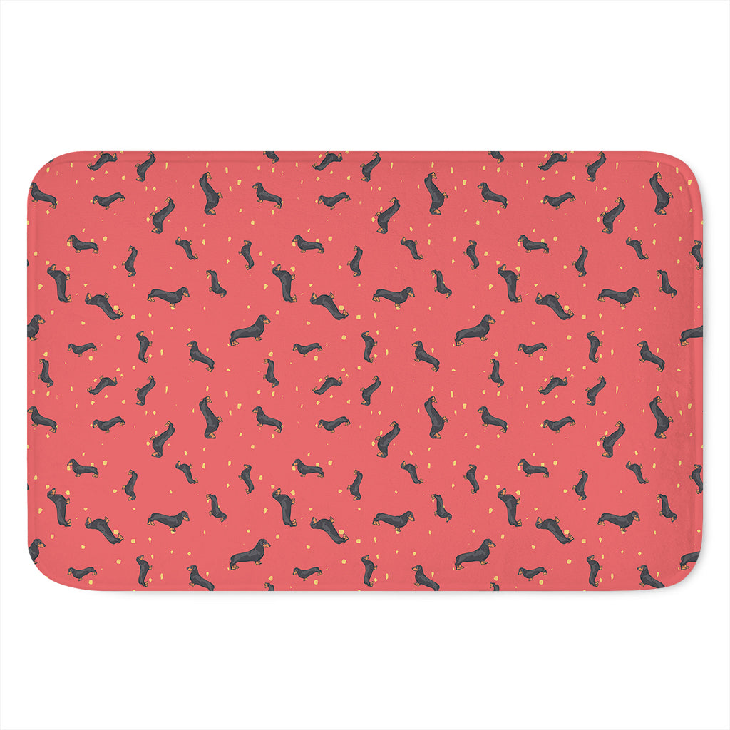 Cute Dachshund Pattern Print Indoor Door Mat