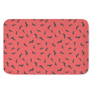 Cute Dachshund Pattern Print Indoor Door Mat