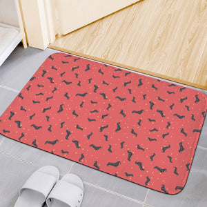 Cute Dachshund Pattern Print Indoor Door Mat