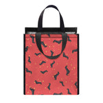Cute Dachshund Pattern Print Insulated Lunch Tote