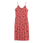 Cute Dachshund Pattern Print Jersey Midi Cami Dress