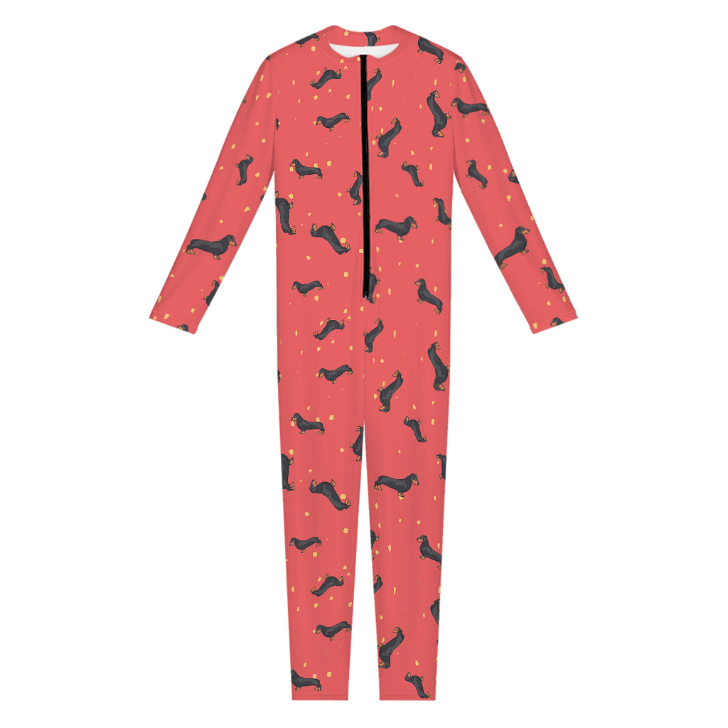 Cute Dachshund Pattern Print Jumpsuit