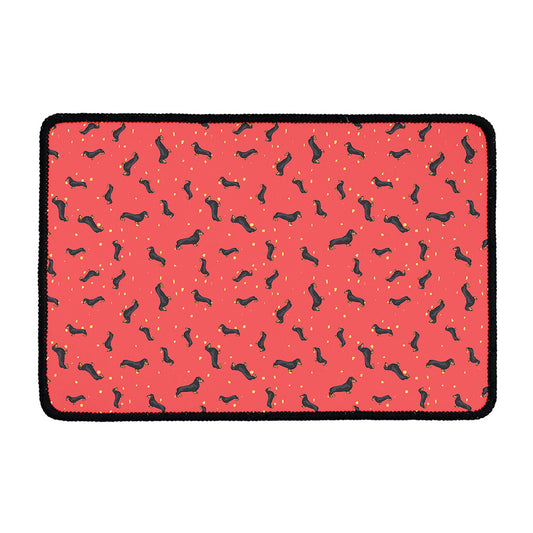 Cute Dachshund Pattern Print Kitchen Mat