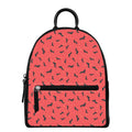 Cute Dachshund Pattern Print Leather Backpack