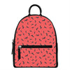 Cute Dachshund Pattern Print Leather Backpack